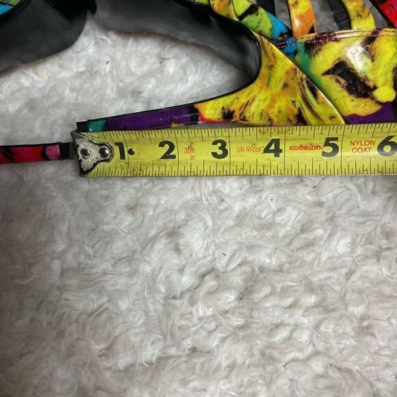 Steve Madden STF Floral Multi color patent lace up Stilettos pointed toe SZ8M - Picture 10 of 11